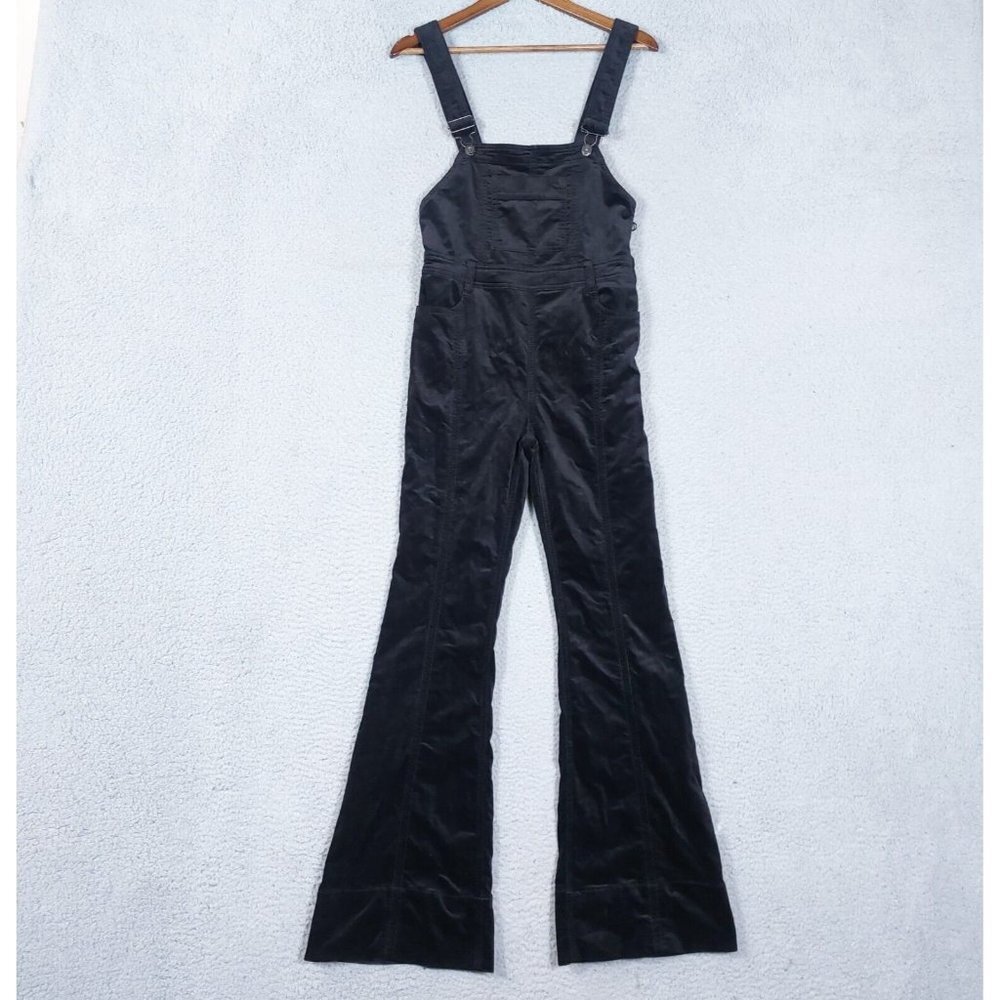 Pilcro and the Letterpress Black Velvet Flare Jumpsuit